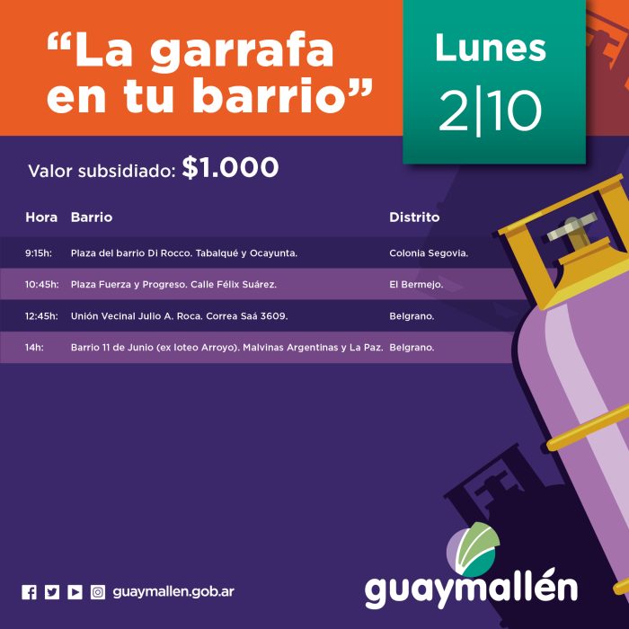 La garrafa en tu barrio 2023. 2 de octubre.